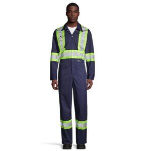 NEW Viking UPF50+ Navy High Vis Safety Work Coveralls Size XS